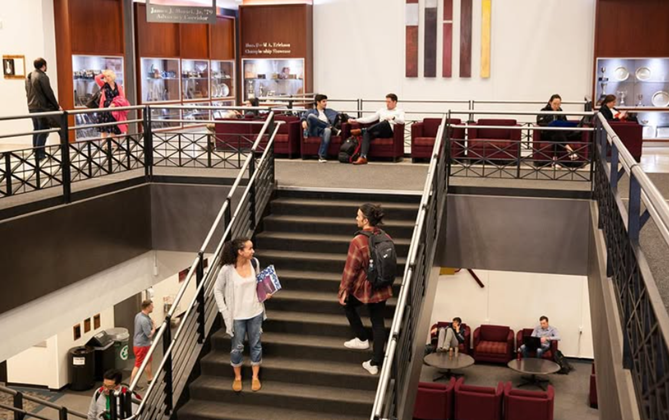 Inside the building